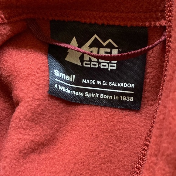 REI fleece full zipper dark orange jacket small - Picture 3 of 5
